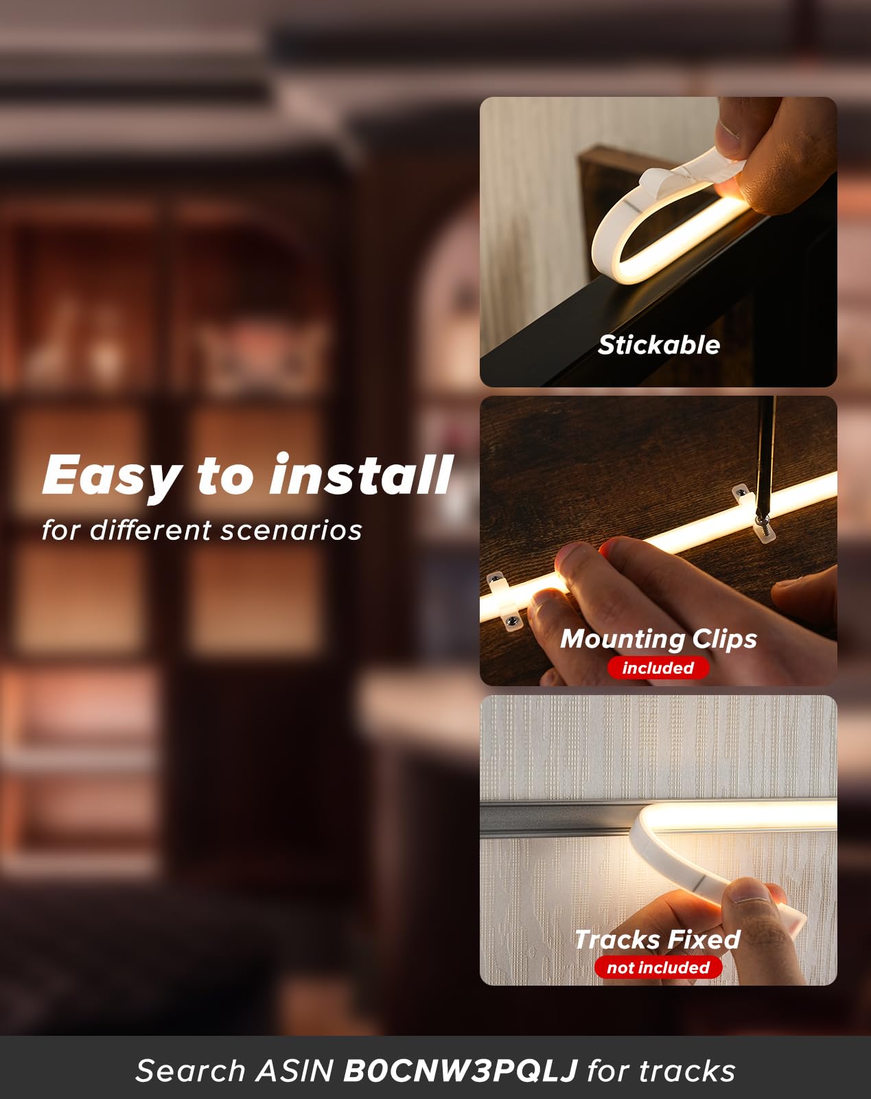 Shine Decor Cob Led Rope Light Ac 120V  800Lm Ultra Bright  Ip65 Waterproof Cold-Resistant Etl Neon Strip  No Driver Tape Lighting For Home Commercial 10X4.5Mm  Amber  16.4Ft