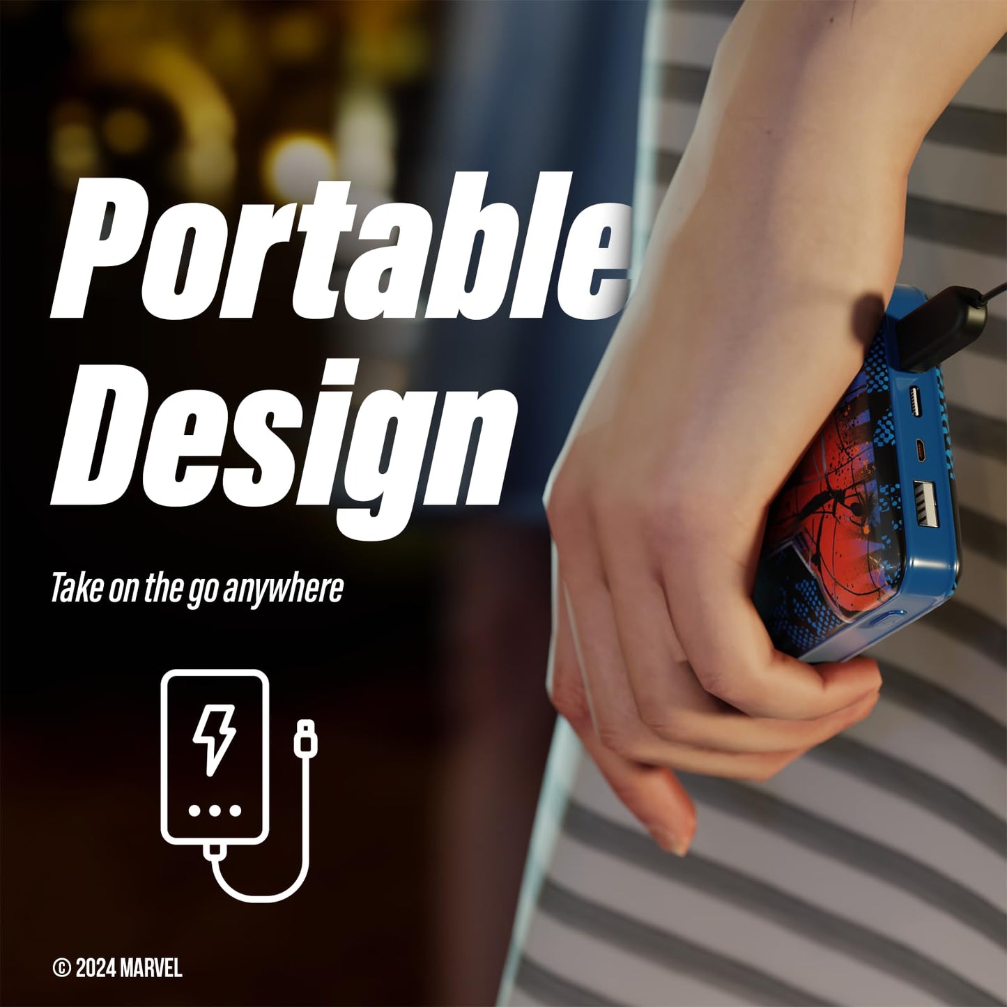 Marvel Spider-Man 10,000 Mah Power Bank- Portable Phone Charger Battery Pack W/Usb Charging Ports- Spiderman Gifts For Men,Women