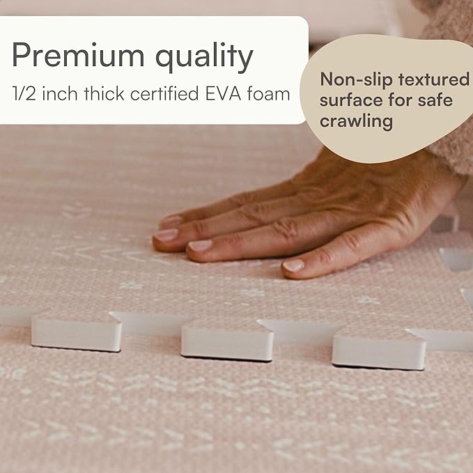 Lillefolk Baby Play Mat for Floor – 6x6ft Dusk | Soft Non Toxic Premium EVA Foam Tiles for Tummy Time, Crawling & Playroom – Waterproof Interlocking Floor Mat for Babies & Toddlers (9 Tiles)