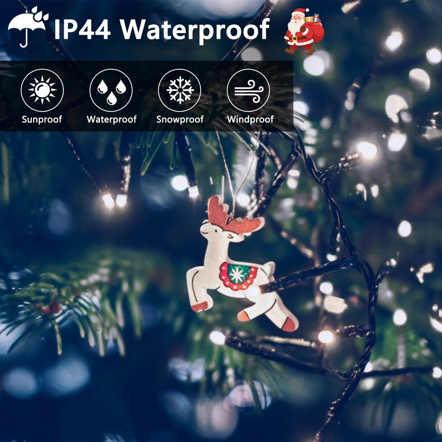 100Ft 2000 Led Cluster Christmas Lights  Christmas Tree Lights Outdoor Indoor With 8 Modes & Timer & Remote  Fire ers String Lights Waterproof For Garland Party Xmas Decorations  Cool White