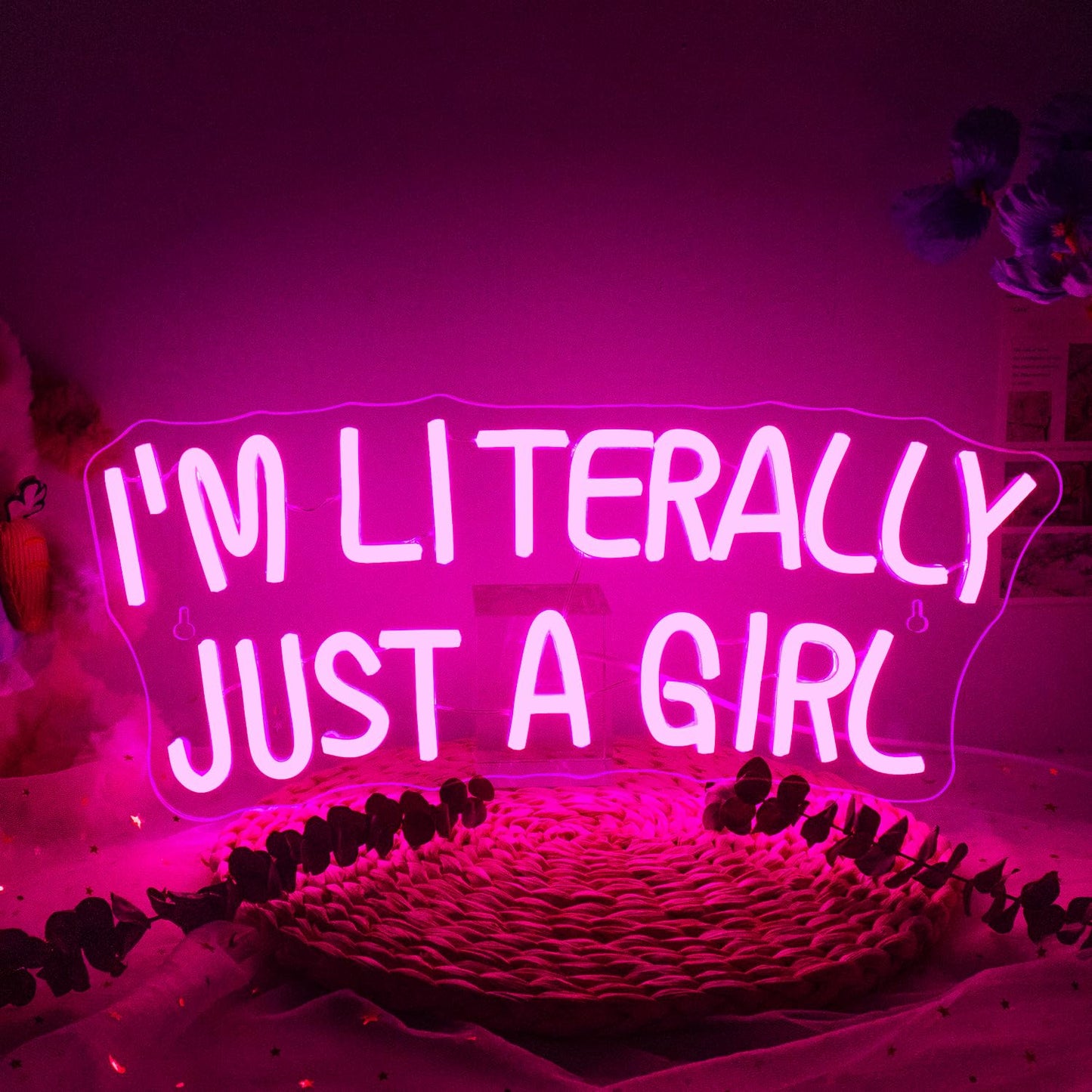 LUCUNSTAR Neon Sign - Pink LED Light for Wall Decor, Dimmable USB Connectivity, Perfect for Bedroom and Girlsroom Decor