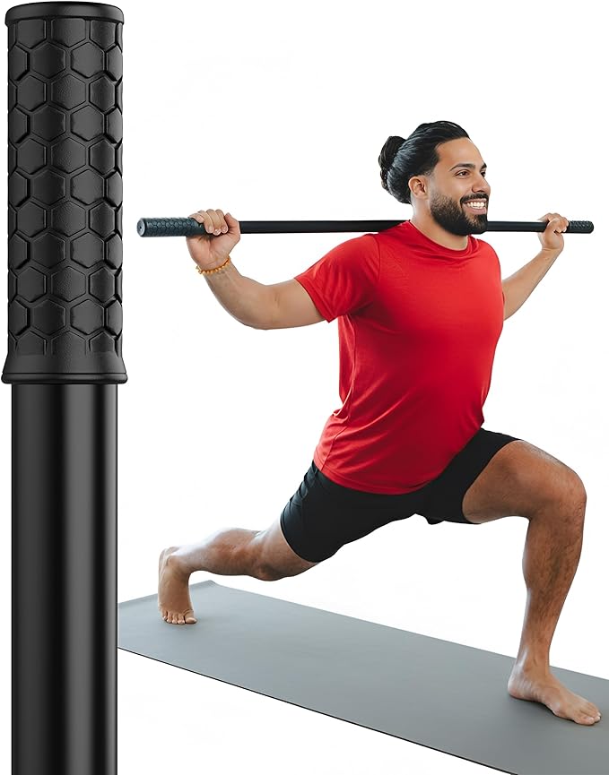 5ft Yoga Stick Made from Natural Bamboo - Stretching Stick for Mobility, Balance, Pilates & Physical Therapy - Exercise St...