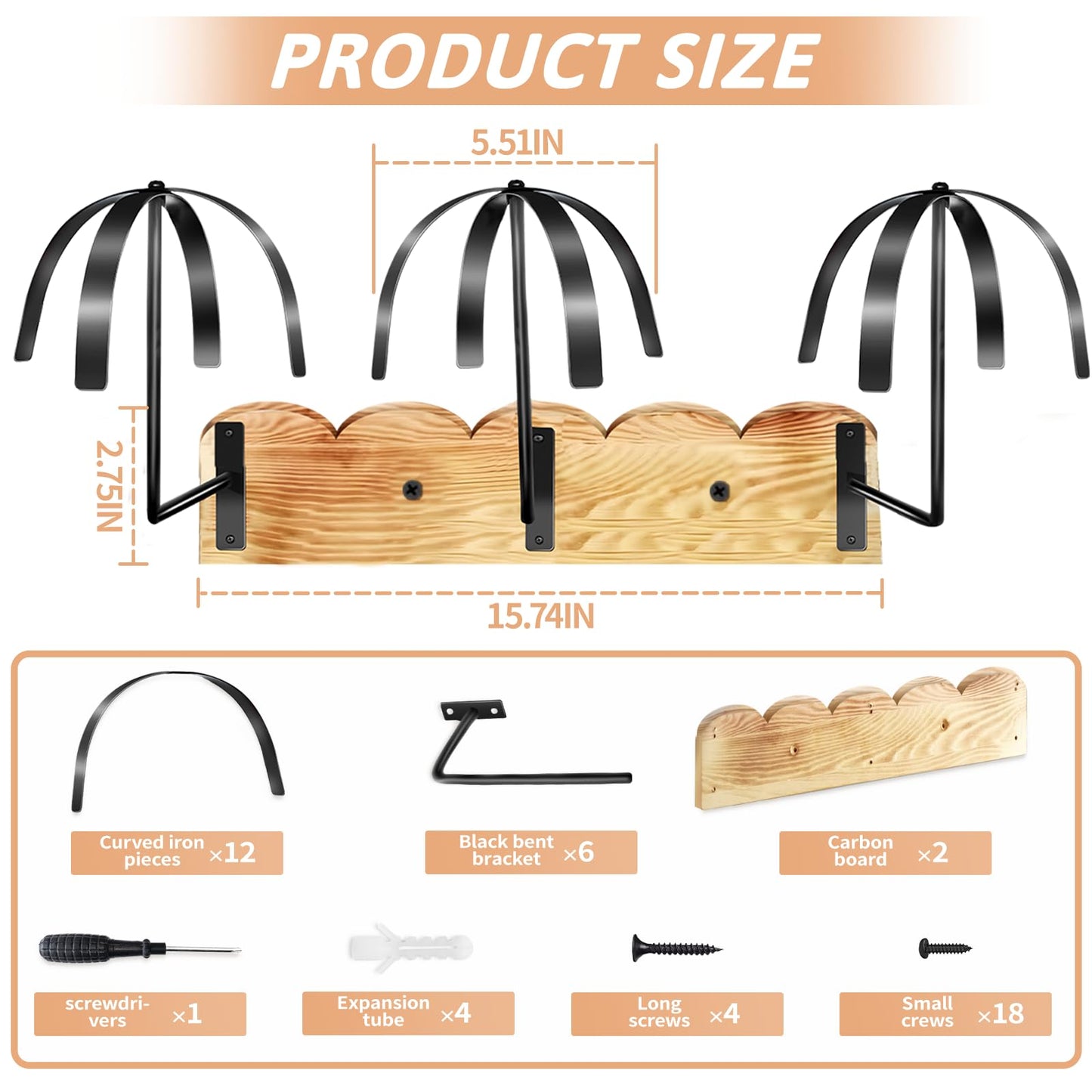 CMXZSAM Hanging Wig Holder for Multiple Wigs, 6 Pcs Wall Mounted Wig Stand Hanger, Wave Shape Wig Storage organizer Rack Suitabl