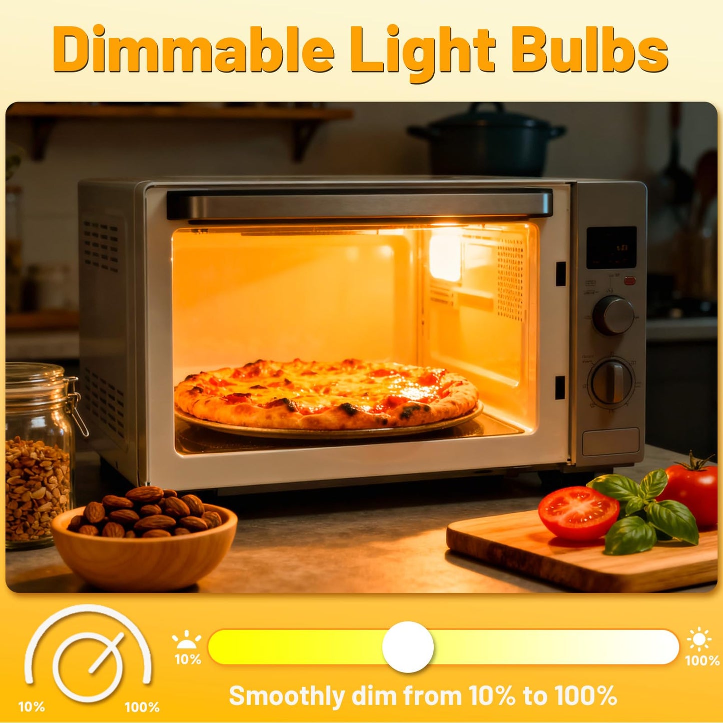 Oven Light Bulb Replacement, High Temp 300 °C Resistant, 120V 40W A15 Appliance Bulb for Oven Refrigerator Stove Microwave Range Hood Lava Lamp, 2700K Warm White, E26 Medium Base, 2-Pack
