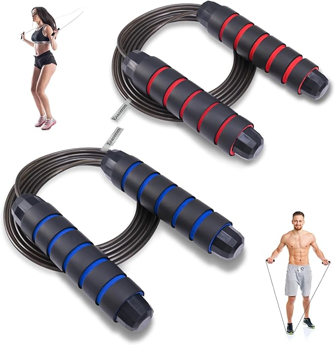 Emazerom Jump Rope for Women Men Kids, Adjustable Skipping Rope with Ball Bearings, Professional Jumping Rope with Foam Ha...