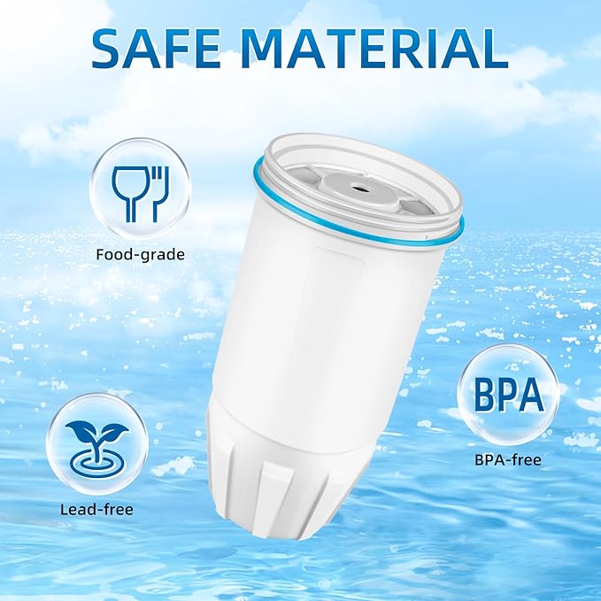 Water Filters Replacement for Zero Pitchers and Dispensers, Multi-Stage Filter System Reduce Lead,0 TDS, 4 pack