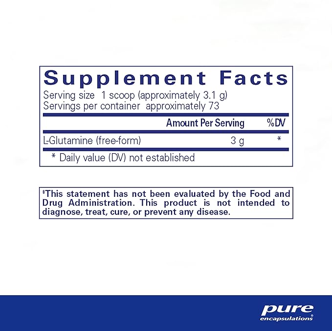 Pure Encapsulations L-Glutamine Powder - Supplement for Immune and Digestive Support, Gut Health and Lining, Metabolism, and Muscle Support* - with Pure Free-Form L-Glutamine - 8 Ounces