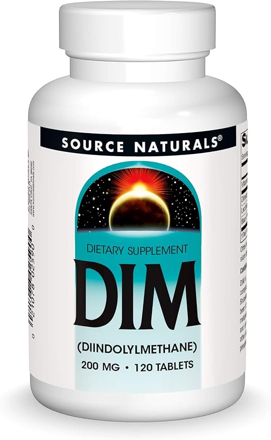Source Naturals DIM, Diindolylmethane 200mg with BioPerine, Vitamin E & More - 120 Tablets