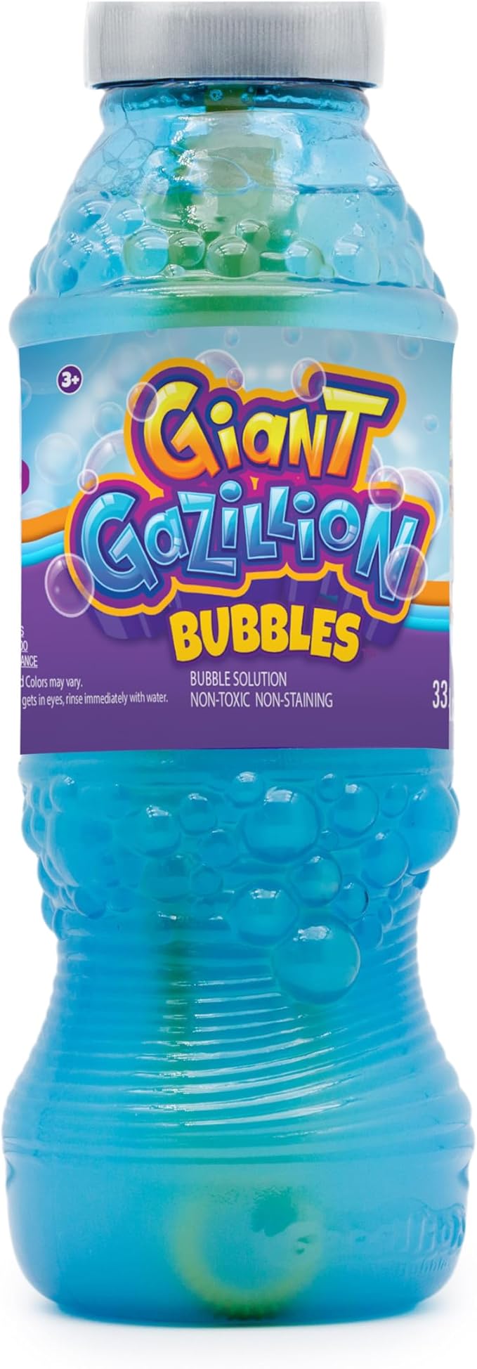 Gazillion Giant Bubble Solution 1 L – Creates Huge, Extra‑Elastic Bubbles, Safe & Non‑Toxic, Includes 7‑in‑1 Bubble Wand, Outdoor Refill for Wands, Machines & Kids’ Party Fun Ages 3 +