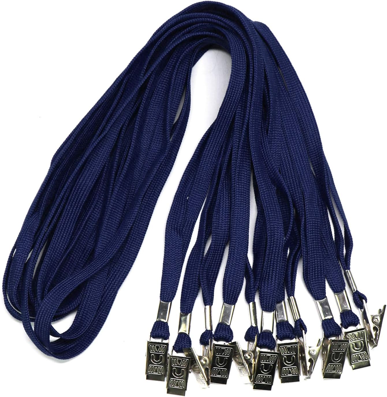Ollain Badge Lanyards Neck Bulk Cruise Lanyards Lanyard with Clip for ID Card Name Tags Badge Holders (Navy Blue, 50 Pack)