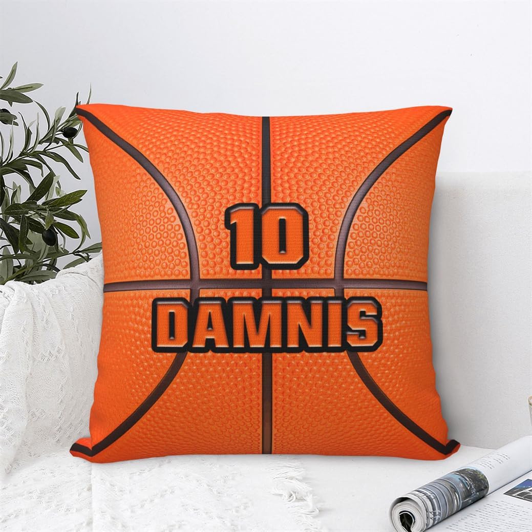 Personalized Basketball Pillowcase Custom Name Funny Sport Theme Throw Pillow Cover Home Sofa Bedding Decor for Basketball Lovers Sport Enthusiast Custom Funny Ball Theme Throw Pillowcase for Family