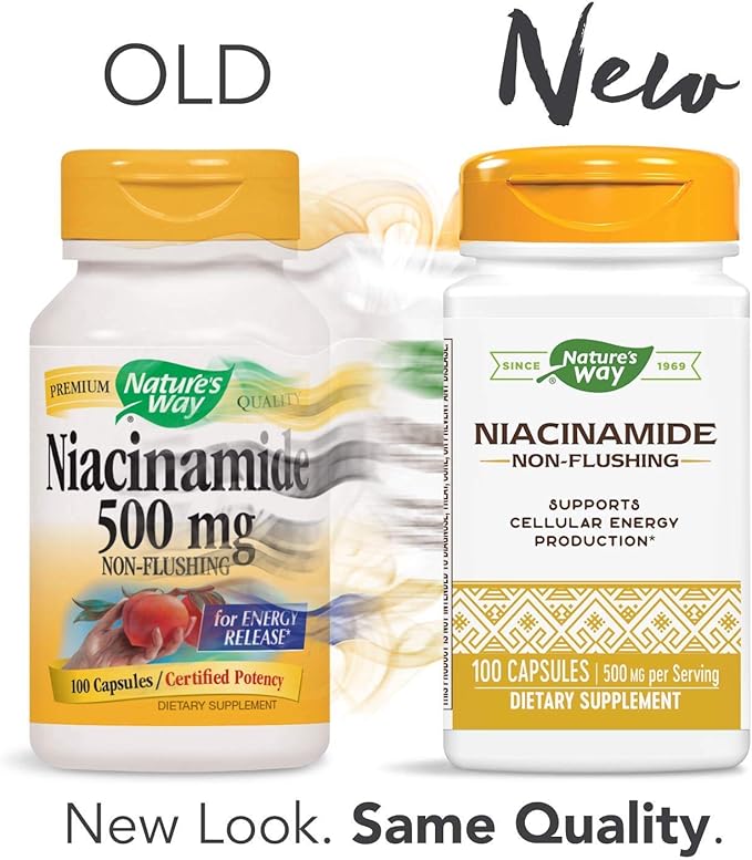 Nature's Way Niacinamide 500mg - 100 Capsules (4 Pack)