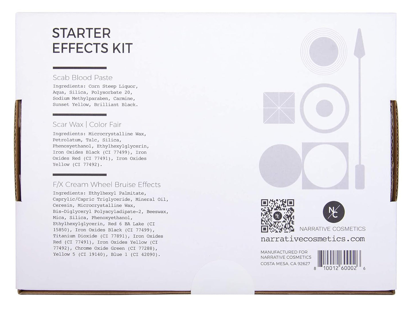 Starter Effects Kit, 6-Color Bruise Wheel, Scar Wax, and Scab Blood Paste, Professional SFX Makeup Set With Applicators