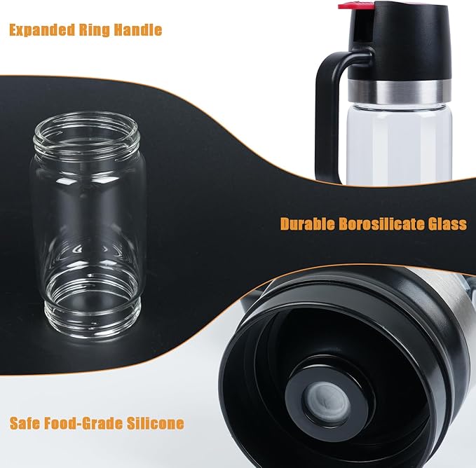 Honey Dispenser No Drip with Base 2025 Upgrade, 12OZ Glass Honey Jar pot with Handle, Syrup Dispenser for Coffee or Tea, Mess Free Honey Dispenser for Honey and Syrup, Honey Container