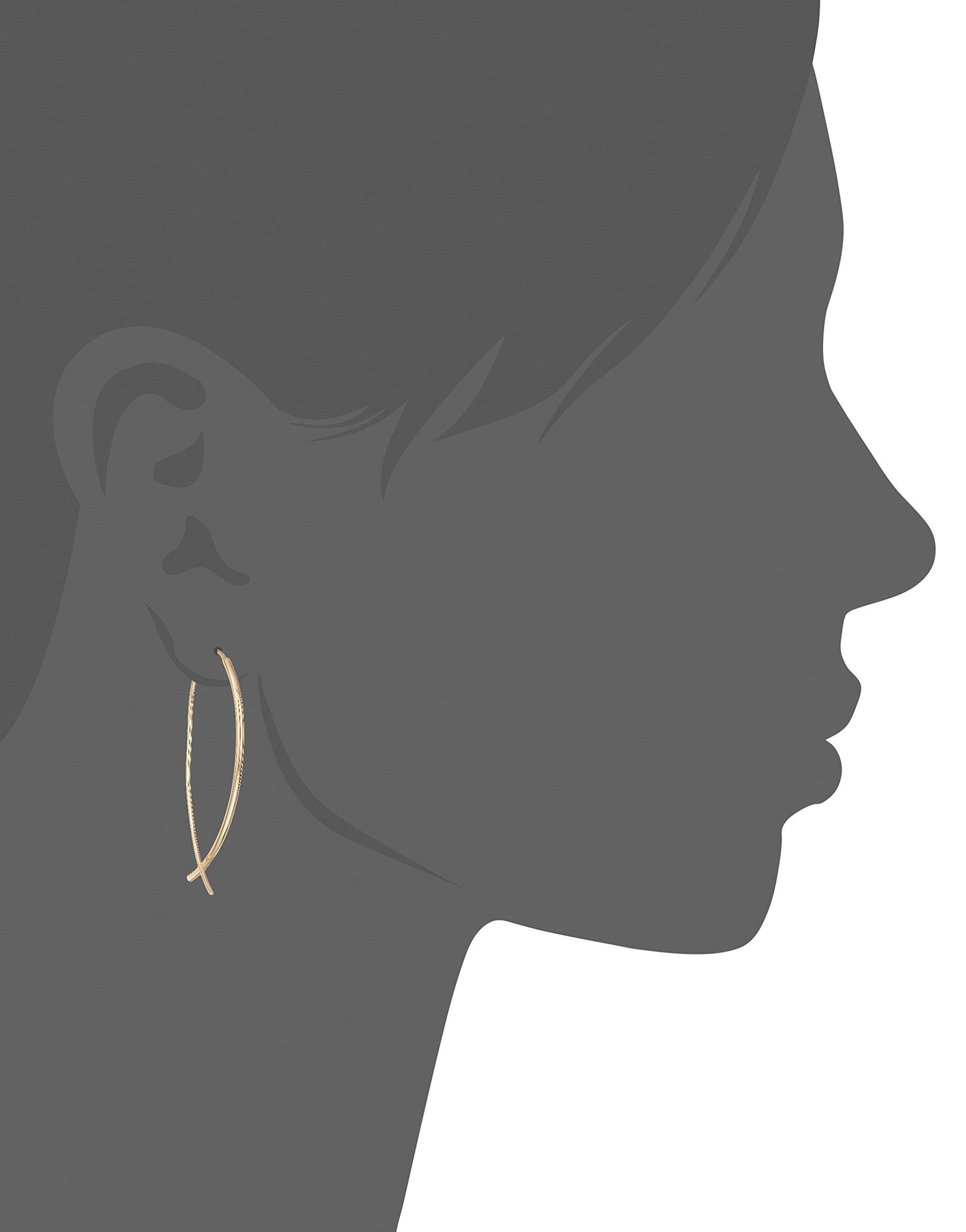 Amazon Essentials Yellow 18K Gold Plated Sterling Silver Hard Wire Threader Earrings (previously Amazon Collection)