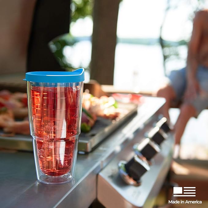Tervis Softball - All Over Made in USA Double Walled Insulated Tumbler Travel Cup Keeps Drinks Cold & Hot, 24oz, Classic