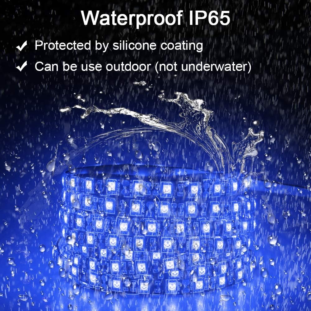 Vbakor Pontoon Boat Led Strip Lights  12V 32.8Ft Blue Waterproof Marine Led Light Boat Interior Light  Boats Deck Hull  nel Lighting  Night Fishing Lights For Bass  Jon  No Battery