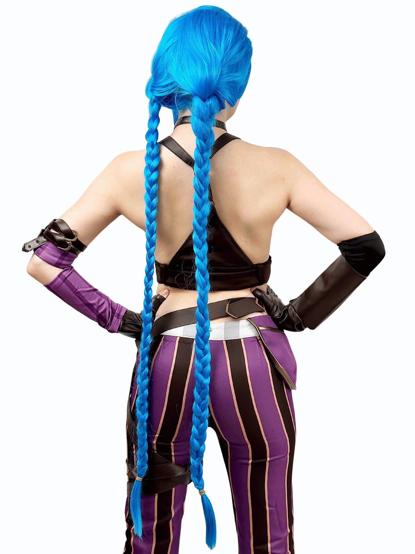 ALLAURA Blue Braided Cosplay Wig for Women Anime - Compatible with Jinx Cosplay Halloween Anime Party Heat Resistant