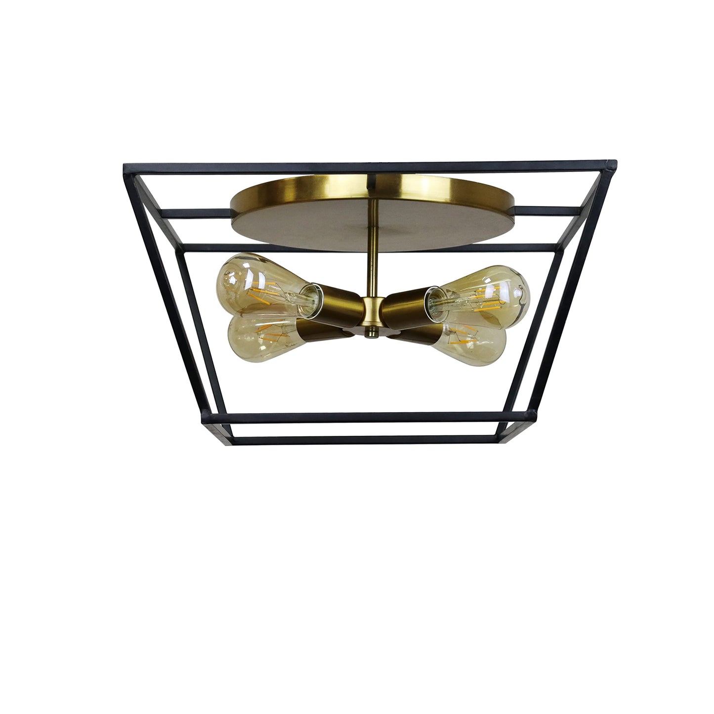 Chloe Lighting Farmhouse Two-Toned 4 Light Ceiling Flush Fixture 18in Wide, Model CH6H302TT18-CF4