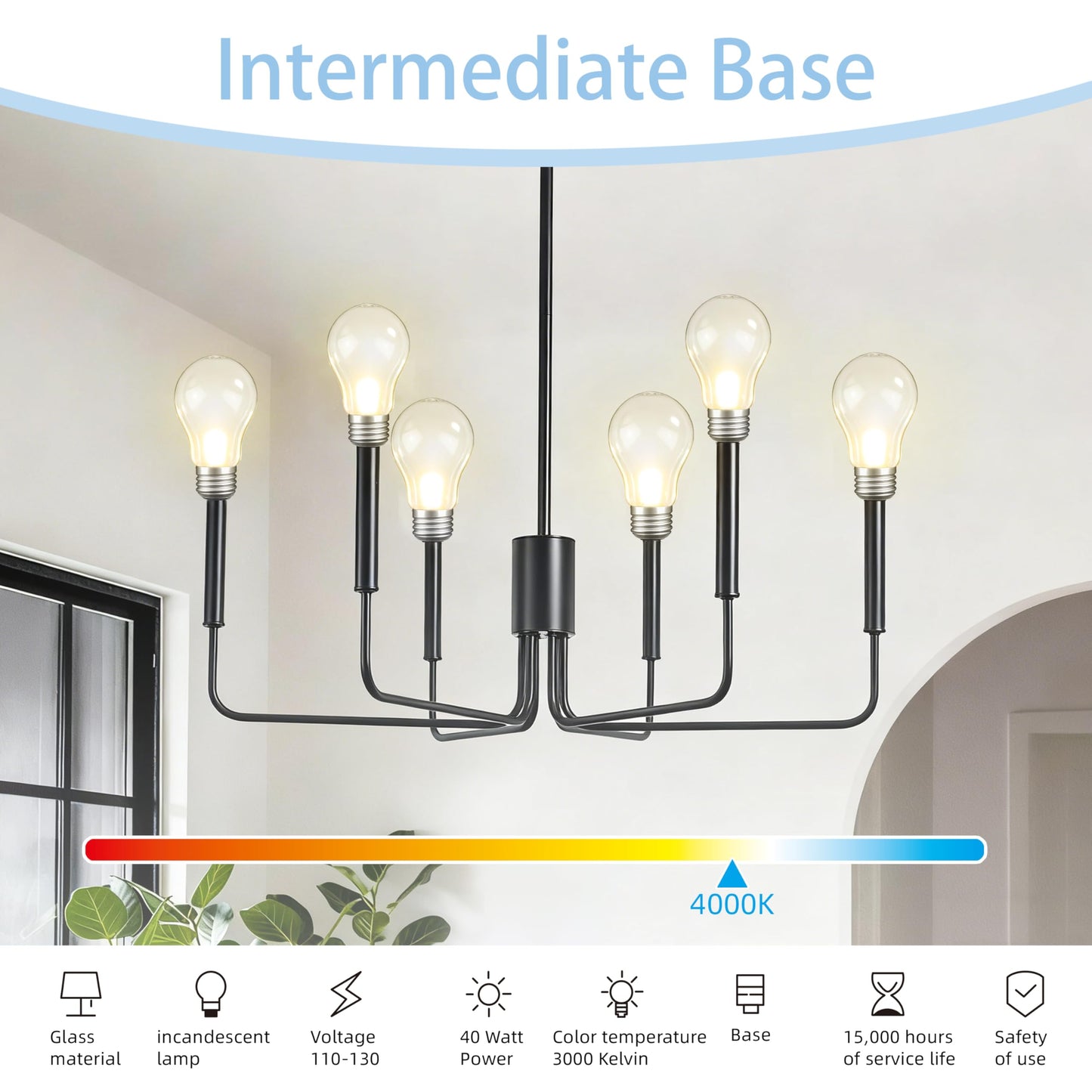 Hoimuv 75 Watt Incandescent Light Bulbs, A19 75 WATT Incandescent Bulb Shatter Resistant Rough Service Light Bulb 75 WATTS A19 Shape（ 2PACK