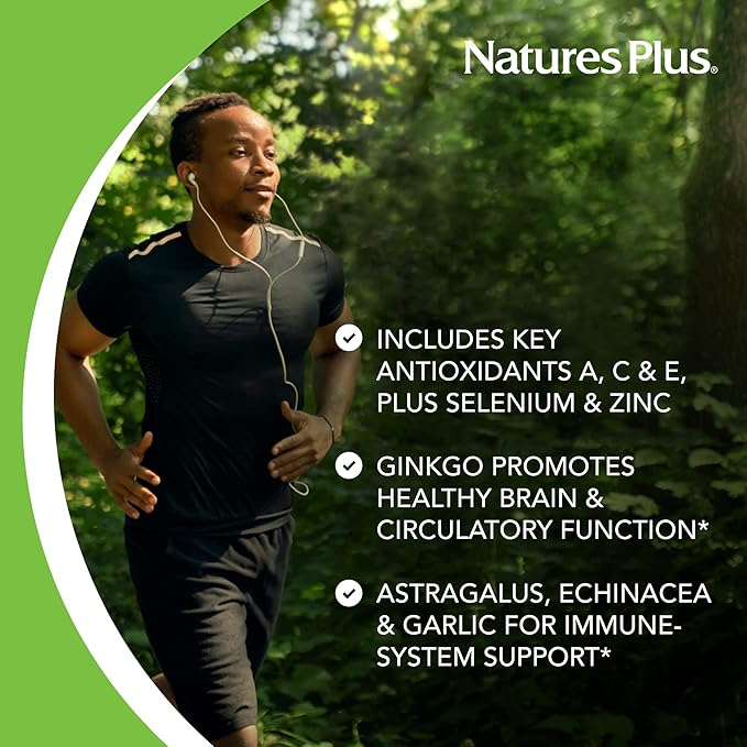 Natures Plus Commando 2000-60 Tablets - Antioxidant Protection - Supports Brain, Circulatory Function & Immune System - Vegetarian, Gluten Free - 30 Servings