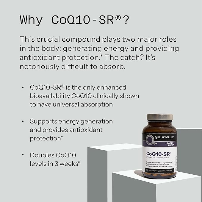 Powerful CoQ10 Supplement–Sustained Released MicroActive CoQ10 for Enhanced Absorption – 100mg of CoQ10 Per Capsule Supports Immune, Energy –60 Vegetable Capsules