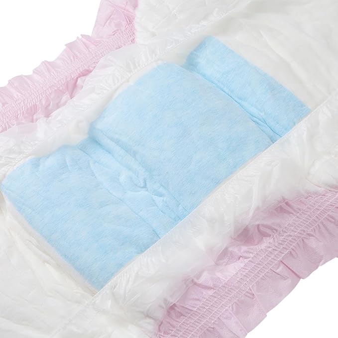 CutiePlusU Disposable Adult Diaper Heavy Absorption Dry Surface Adult Diapers All Night- Pink 10 Pieces
