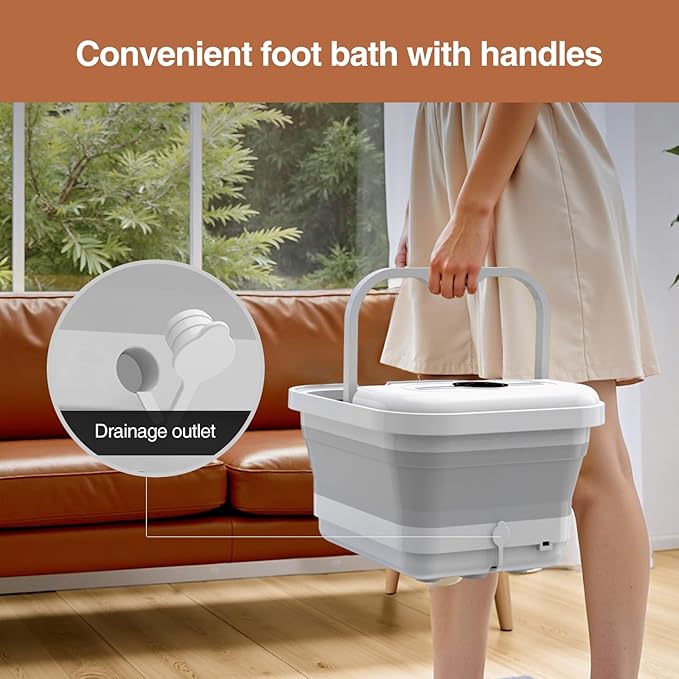 ZhanHao Pedicure Foot Spa, Foot Spa Bath Massager with Heat, Collapsible Bath Soak Tub, Portable for Any Casual Scene to Help You Relax, Mothers Day Fathers Gifts, Gifts for Women Men