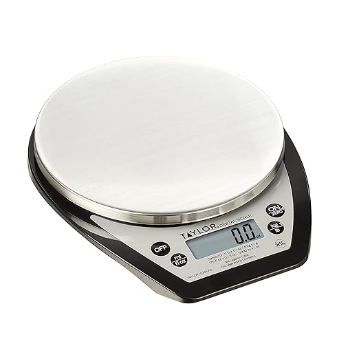 Taylor 1020NFS Compact Digital Scale, Multi-Functional Food Scale for Precise Weight Measuring and Portion Control, Tare F...