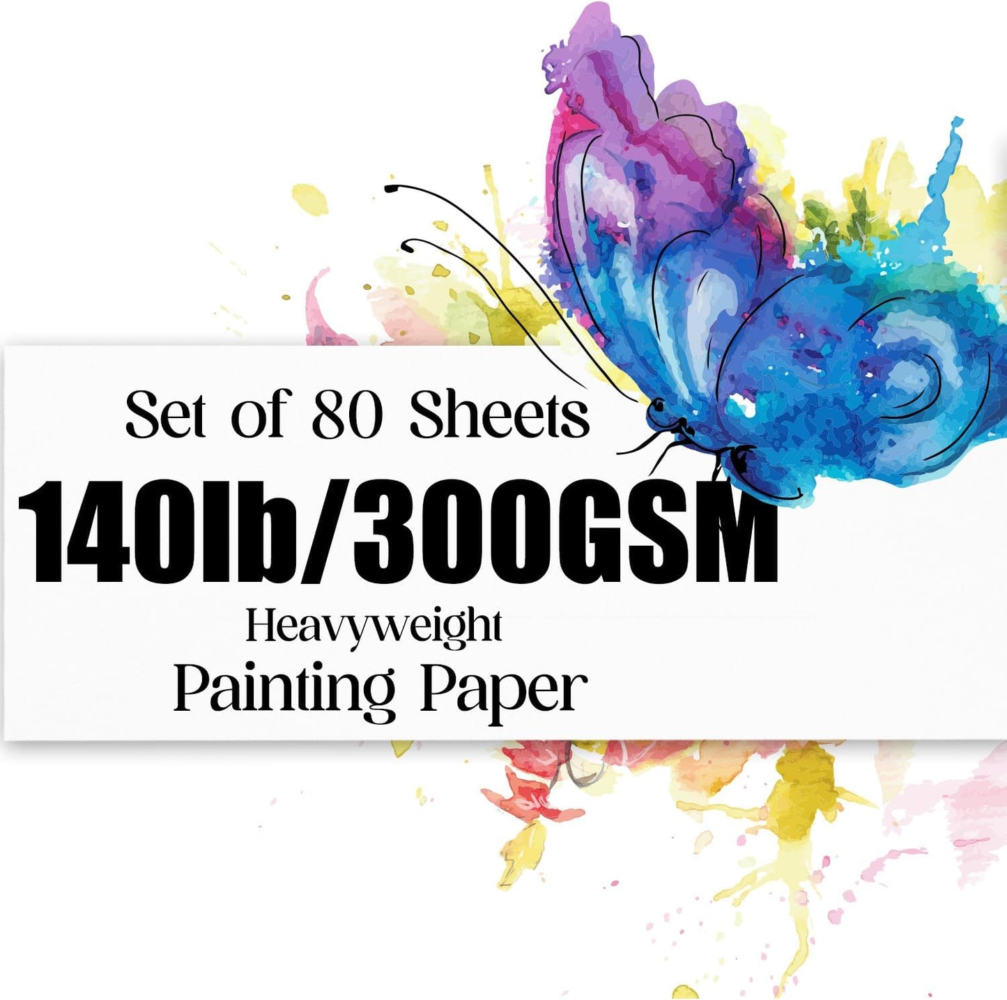 Watercolor Paper 3x7 inches 80 Sheets,Heavyweight Artist Paper 140lb/300GSM Cold Press Natural Cotton Paper for Students Artists Watercolor Drawing