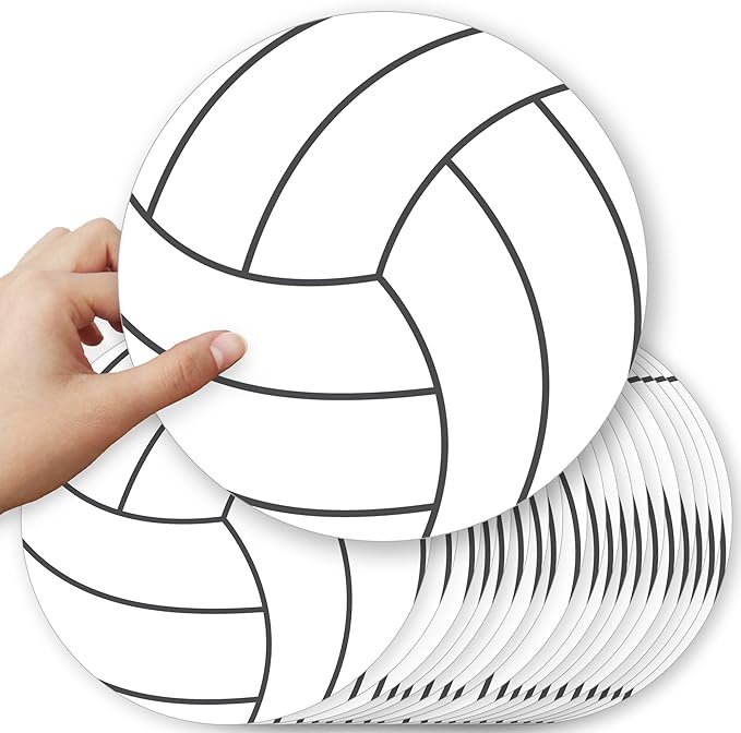 Big Dot of Happiness Volleyball Party Decorations - 20 Double-Sided Paper Cutouts, 5.5-Inch Premium Quality Sports-Themed ...
