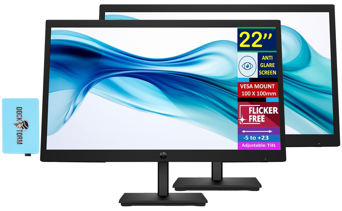 Hp 22 Series 3 Pro 322Pv Fhd Va Monitor With 5 Ms Response Time, Anti-Glare, Flicker Free, Vesa Mount (100X100Mm), Hdmi, Vga Wit