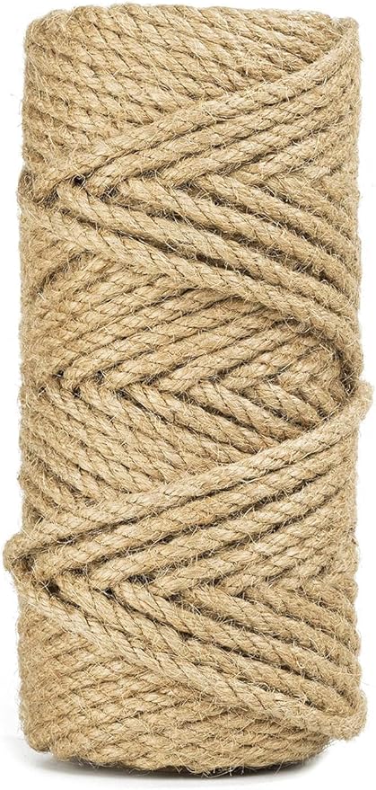 100 Feet 5mm Jute Twine, Heavy Duty Jute Rope, Natural Hemp Rope for DIY Arts Crafts, Gardening, Bundling，Home Decorating,...