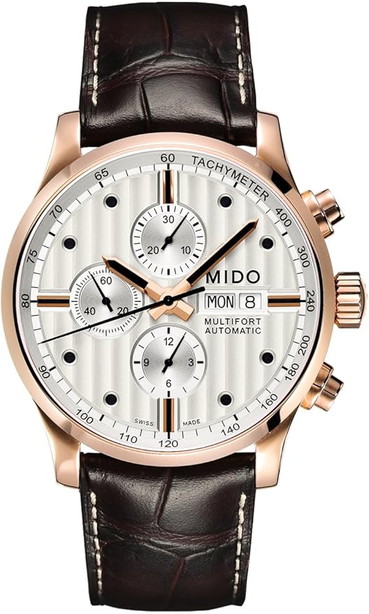 MIDO Multifort Chronograph - Swiss Automatic Watch for Men - Silver Dial - Case 44mm - M0056143603100