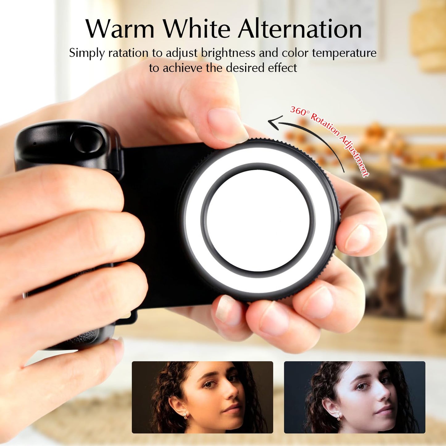 Magnetic Selfie Ring Light, Rechargeable Led Fill Light With A Mirror For Iphone, Wireless Bluetooth Remote Control For Video Vl