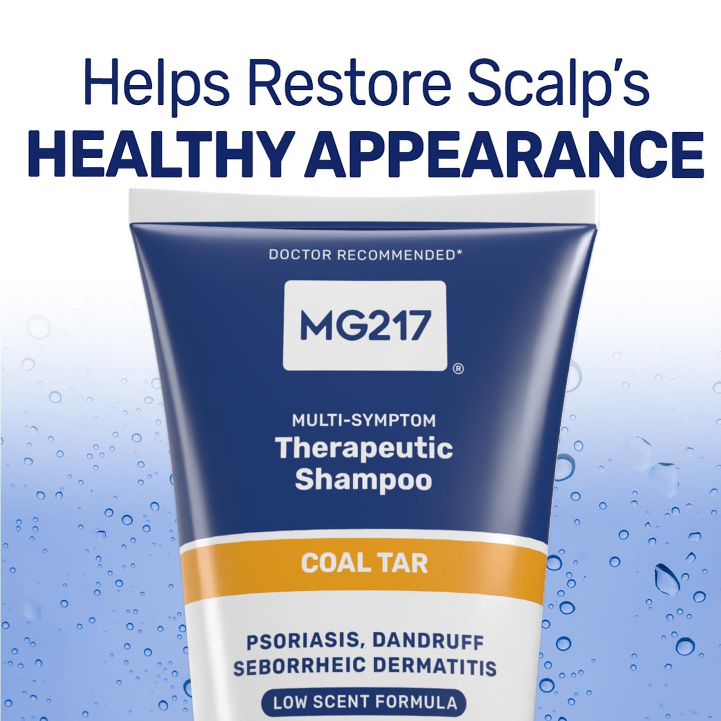 MG217 Psoriasis Shampoo with Coal Tar, Therapeutic Scalp Treatment, Controls Itching, Scaling, Flaking, Scale Buildup, Psoriasis