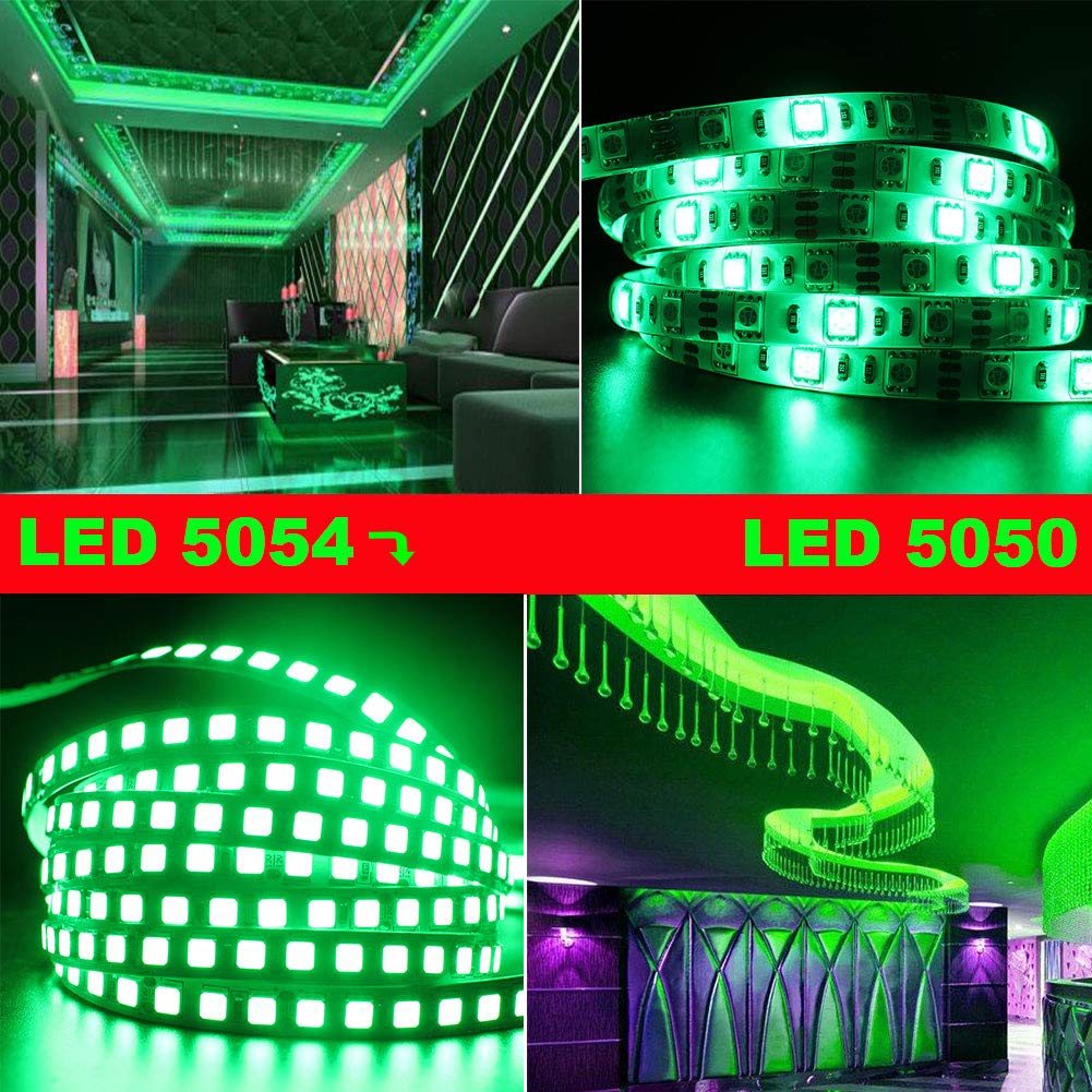 SUYOOULIN LED Light Strip, 16.4ft 600 SMD 5054 LEDs, 16000LM, Waterproof IP67, Green