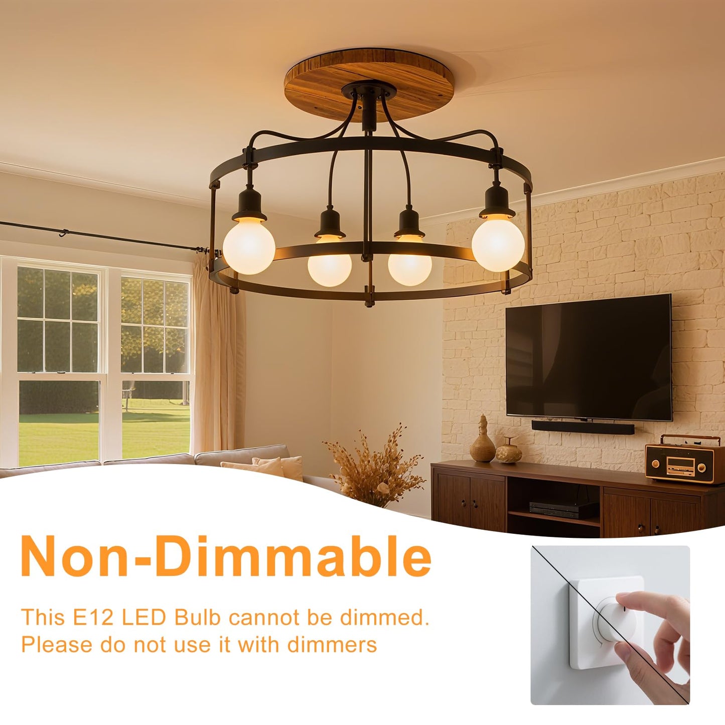Lflampon Led Light Bulb 3000K Warm White Candelabra E12 Base Lightbulbs 110V 3W G14/G45 Small Bulbs 25W Equivalent 260Lm Vanity And Ceiling Fan Chandelier Landscape Lighting 2-Pack Non-Dimmable
