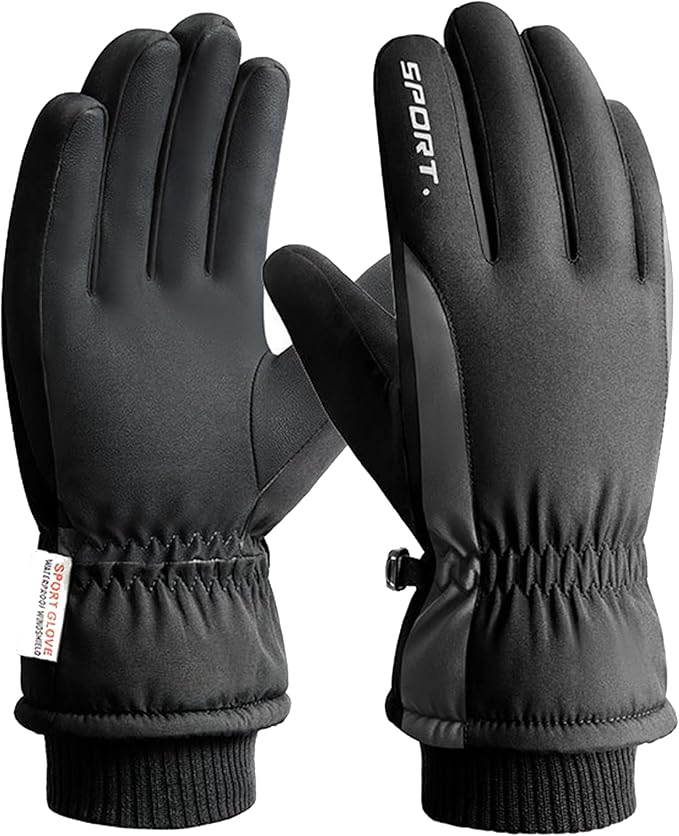 CLeemuziN Women Ski Snow Gloves Windproof Thermal Gloves Men Winter Warm Glove Mitts Touchscreen for Skiing/Cycling/Working