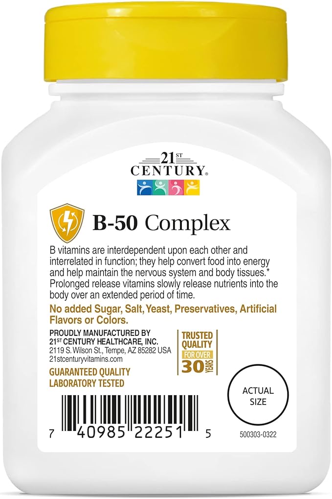 21st Century B 50 Complex Prolonged Release Tablets, 60 Count (Pack of 2)