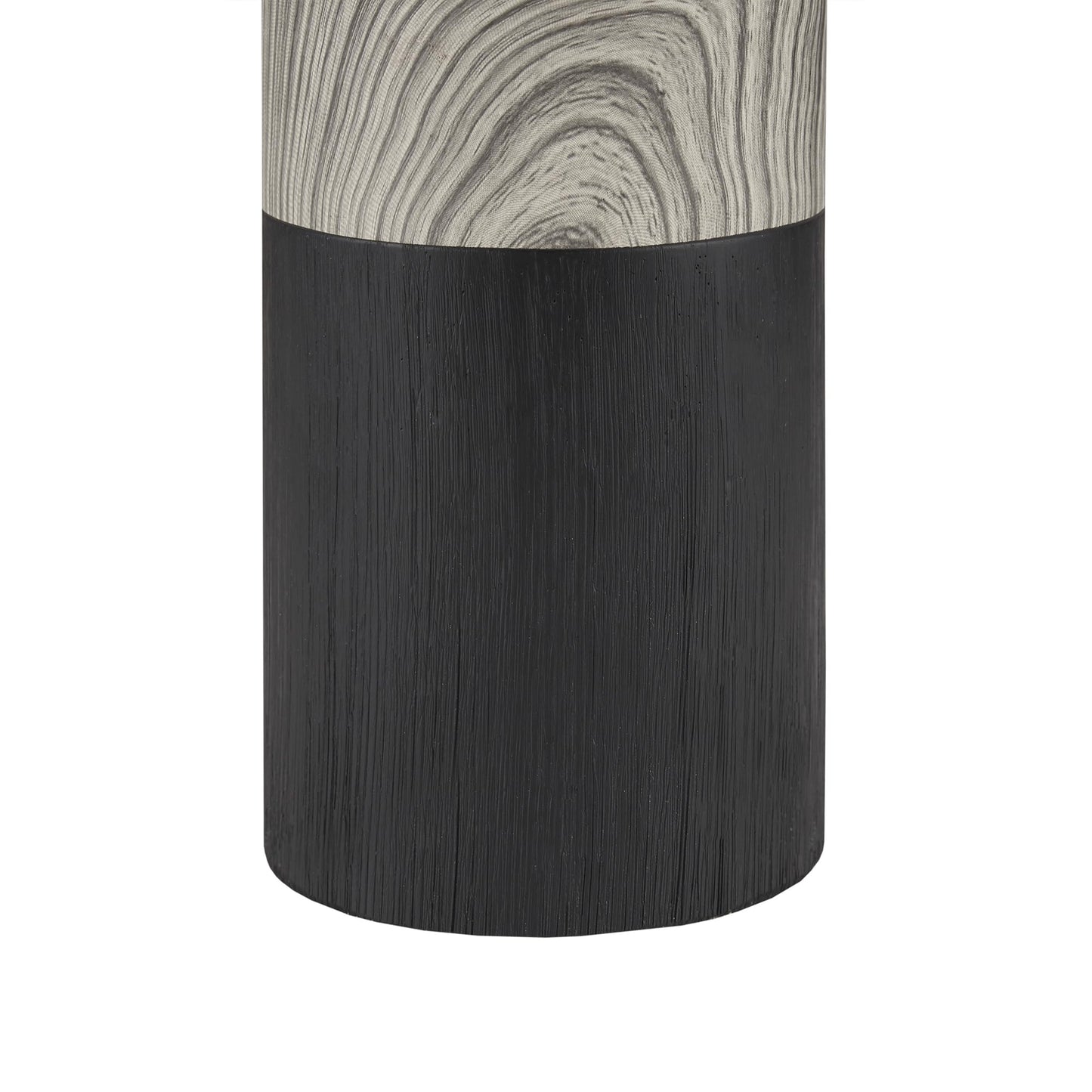 510 Design Nicolo Table Lamp, 2-Tone Ceramic & Woodgrain, 17.35 H, Grey, Nightstand/Desk Lamp, Model 5Ds153-0037