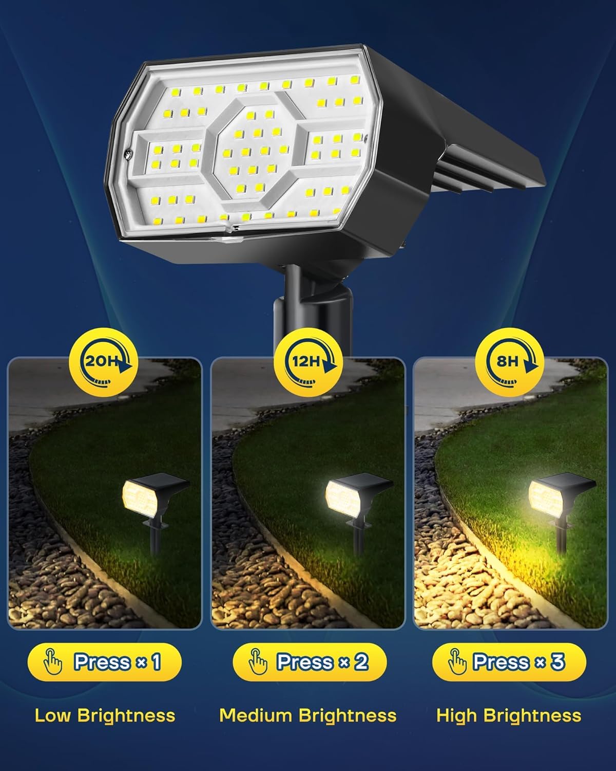 Kaxiida Solar Lights Outdoor Waterproof IP68 56LED 10 Pack Warm White CPD-23