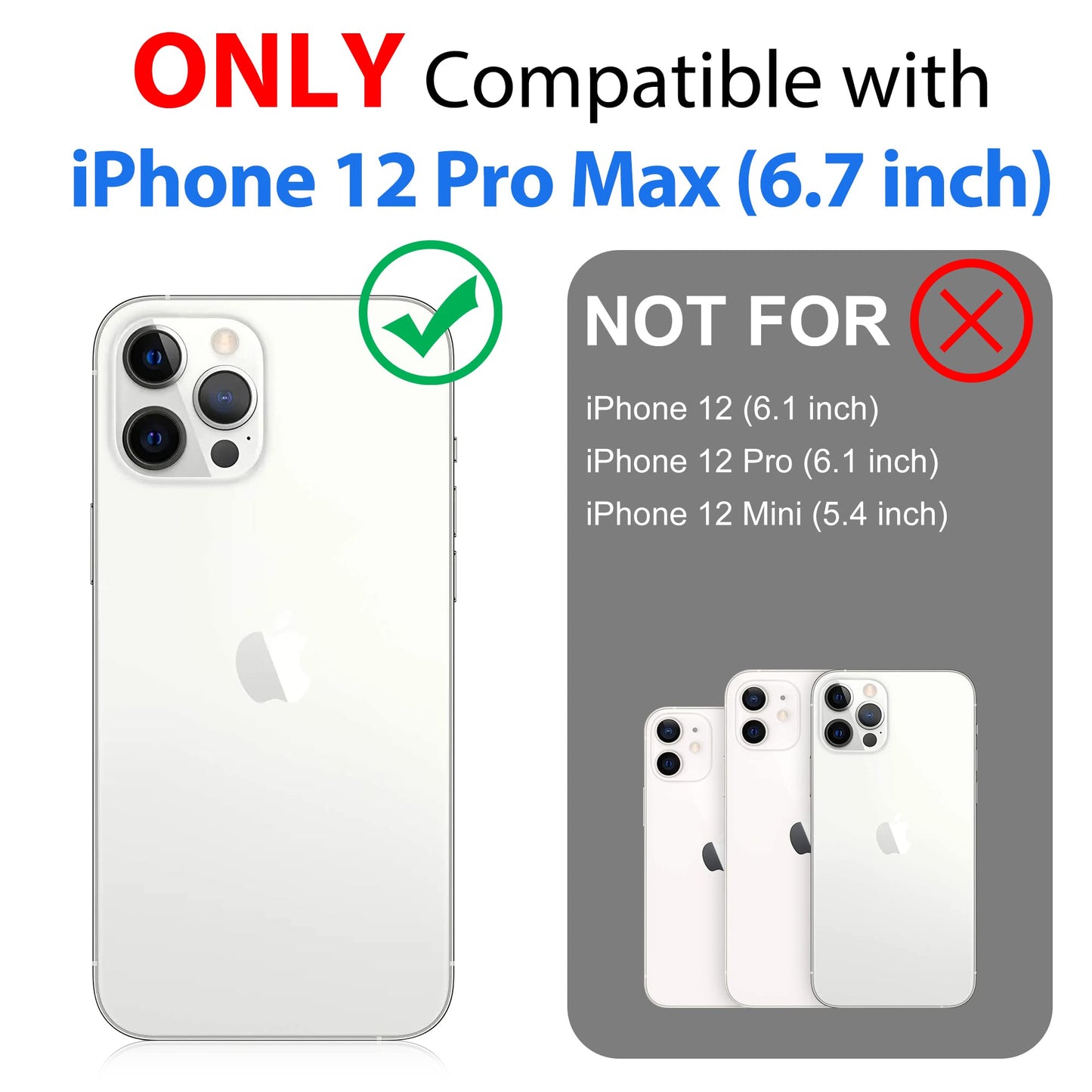 Sportlink Iphone 12 Pro Max Waterproof Case - Rugged Full Body & Screen Protector, Shockproof, Dustproof - Black