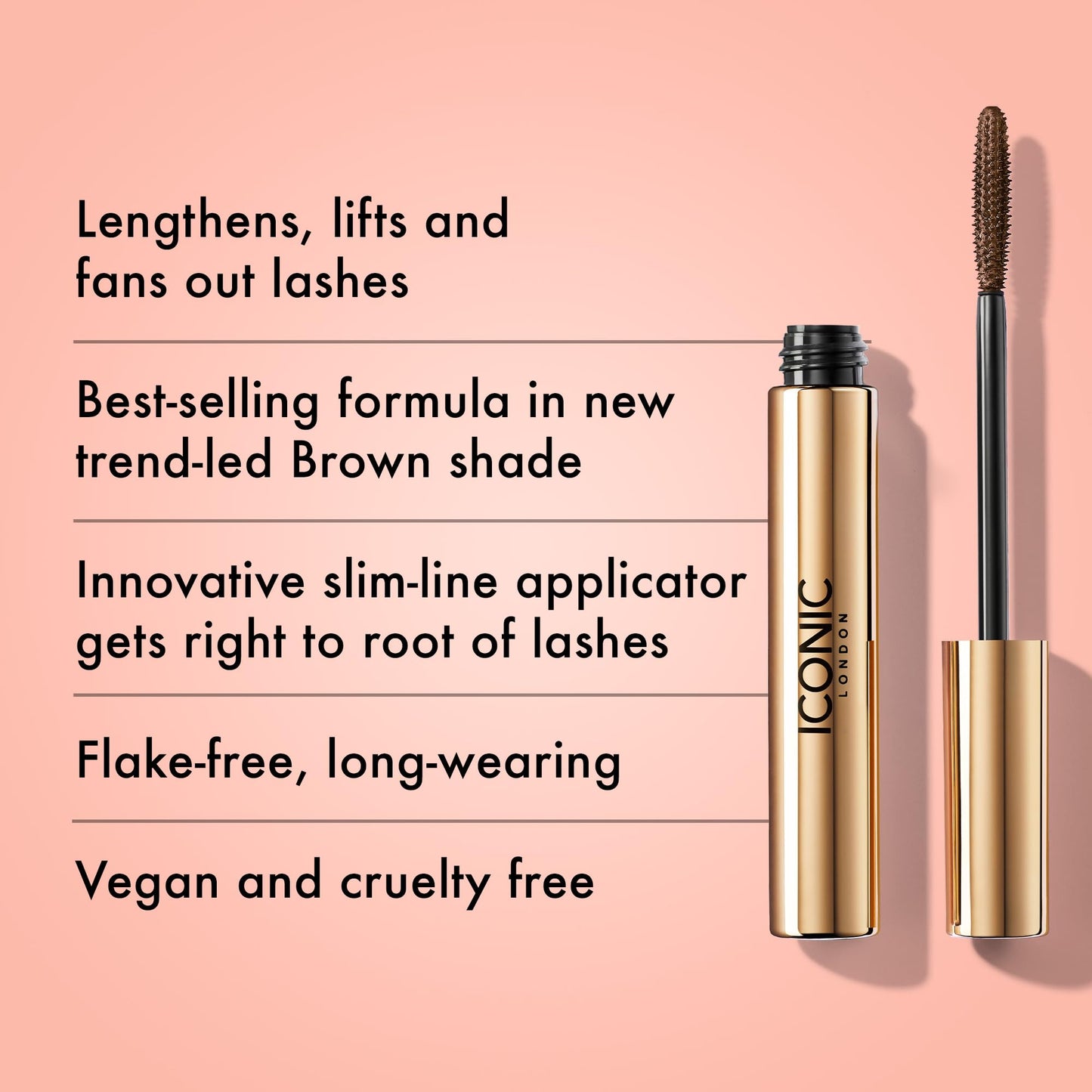 ICONIC LONDON Triple Threat Mascara | Volumizing, Lengthening + Lifting Mascara for Stunning Lashes, Cruelty-Free, Vegan Makeup,