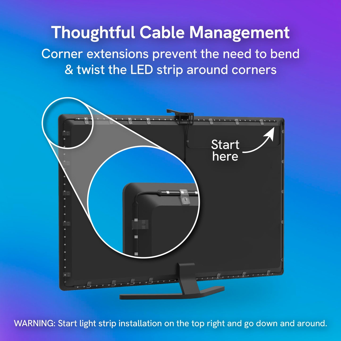 Aura TV Backlight Sync to Screen for 55-65 Inch TV, Camera-Based TV LED Backlight, High Color Sync Accuracy, Voice and App Control, RGB LED Strip Light, Immersive TV Lights