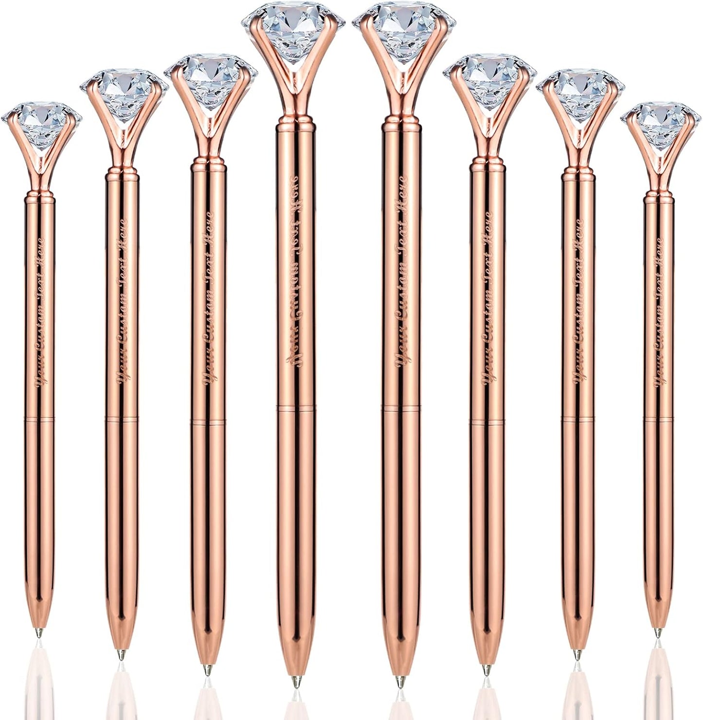 Rose Gold Diamond Ballpoint Pens with Big Colorful Diamond Bling Metal Ballpoint Pen Office Supplies Gift Pens For Christmas Wedding Birthday