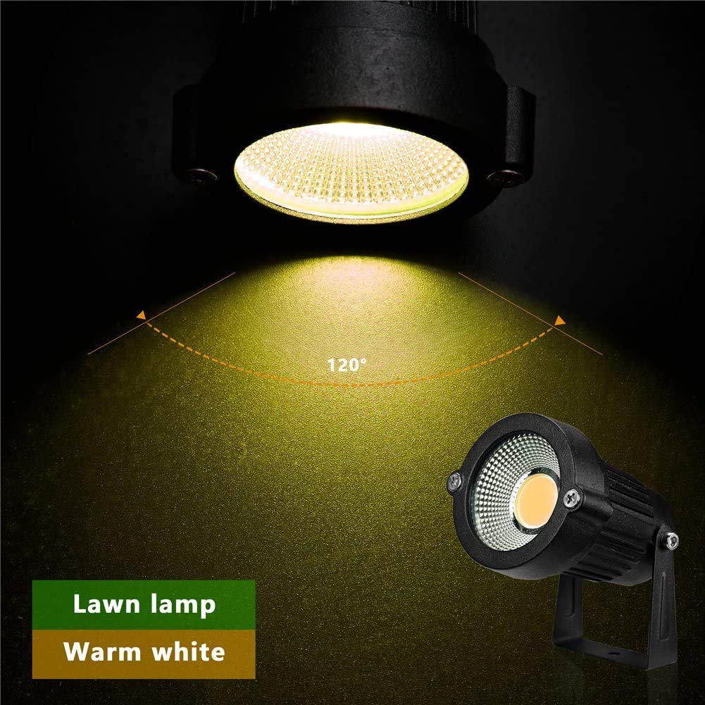Z LED Landscape Lights,5W Outdoor Pathway Garden Yard Spotlight,IP65 Waterproof Garden Floodlight,Outdoor Spotlight with Stake,UL Cord 5-ft with Plug 3500K Warm White(Pack of 4)