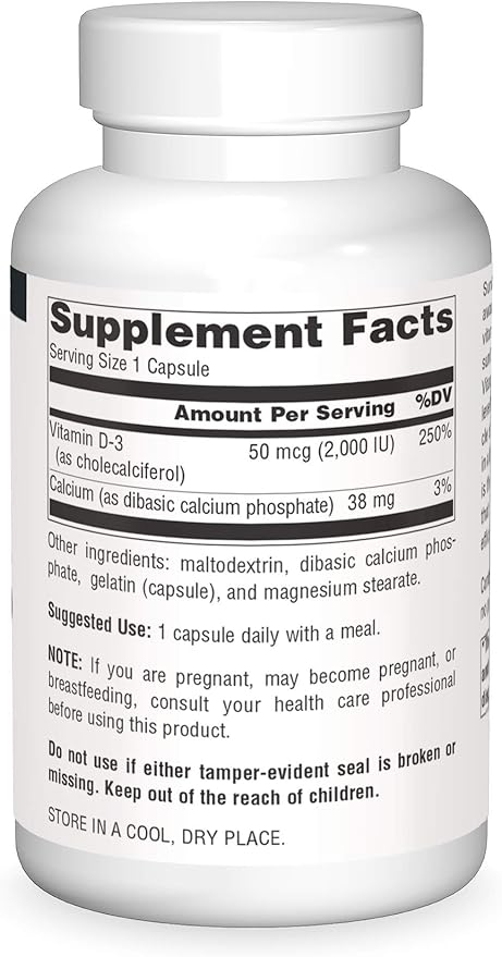 Source Naturals Vitamin D-3, Supports Bone & Immune Health, 2000 iu - 400 Capsules