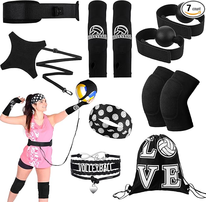 Honoson 7 Pcs Volleyball Training Equipment Aid Volleyball Serving Trainer Kit Gifts for Beginners