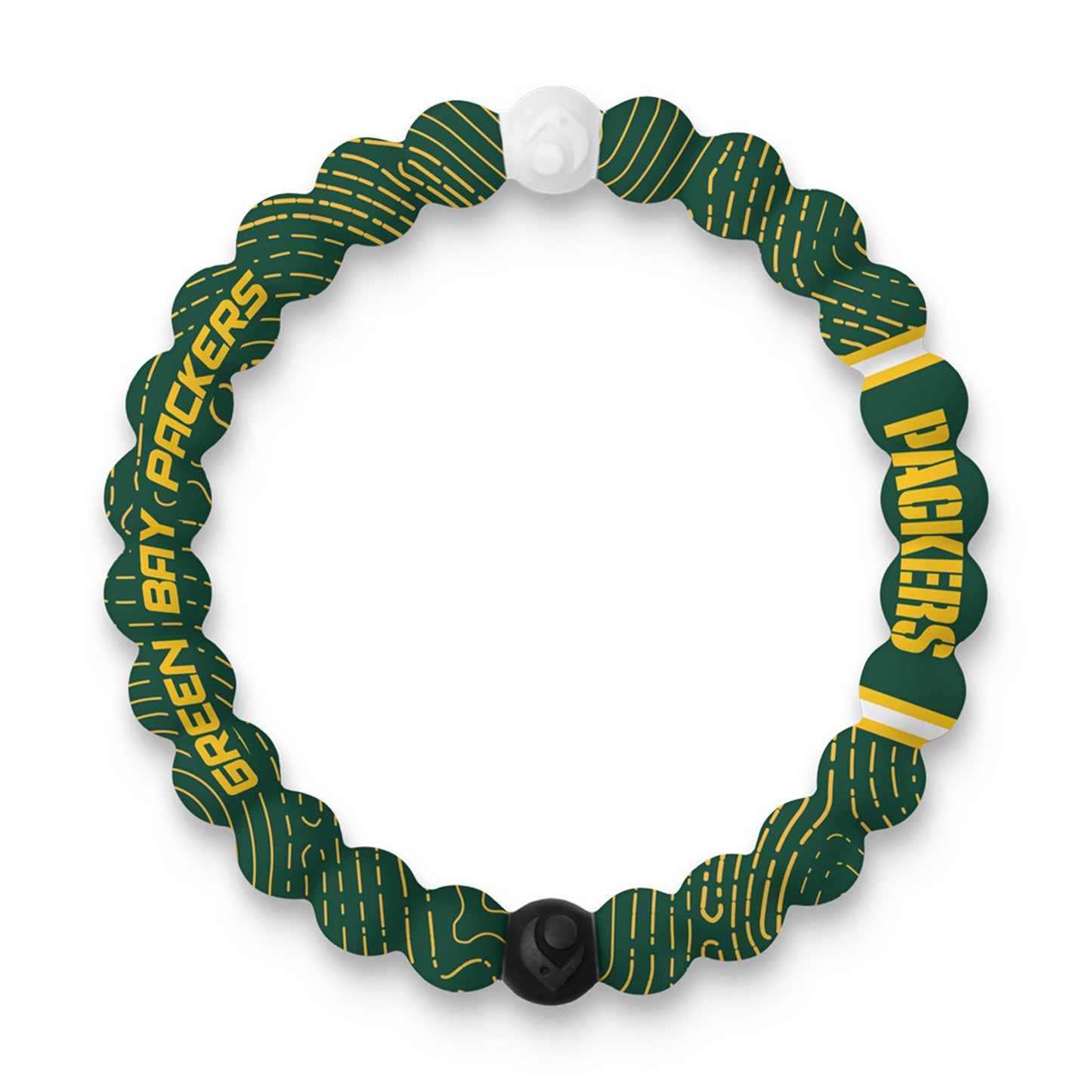 Lokai Green Bay Packers Home Field Silicone Beaded Bracelet, Extra Large - Officially Licensed NFL Bracelet, Slide-On Style, Uni
